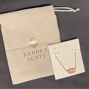 Kendra Scott Rose Gold Elisa Necklace with Dichoric Glass